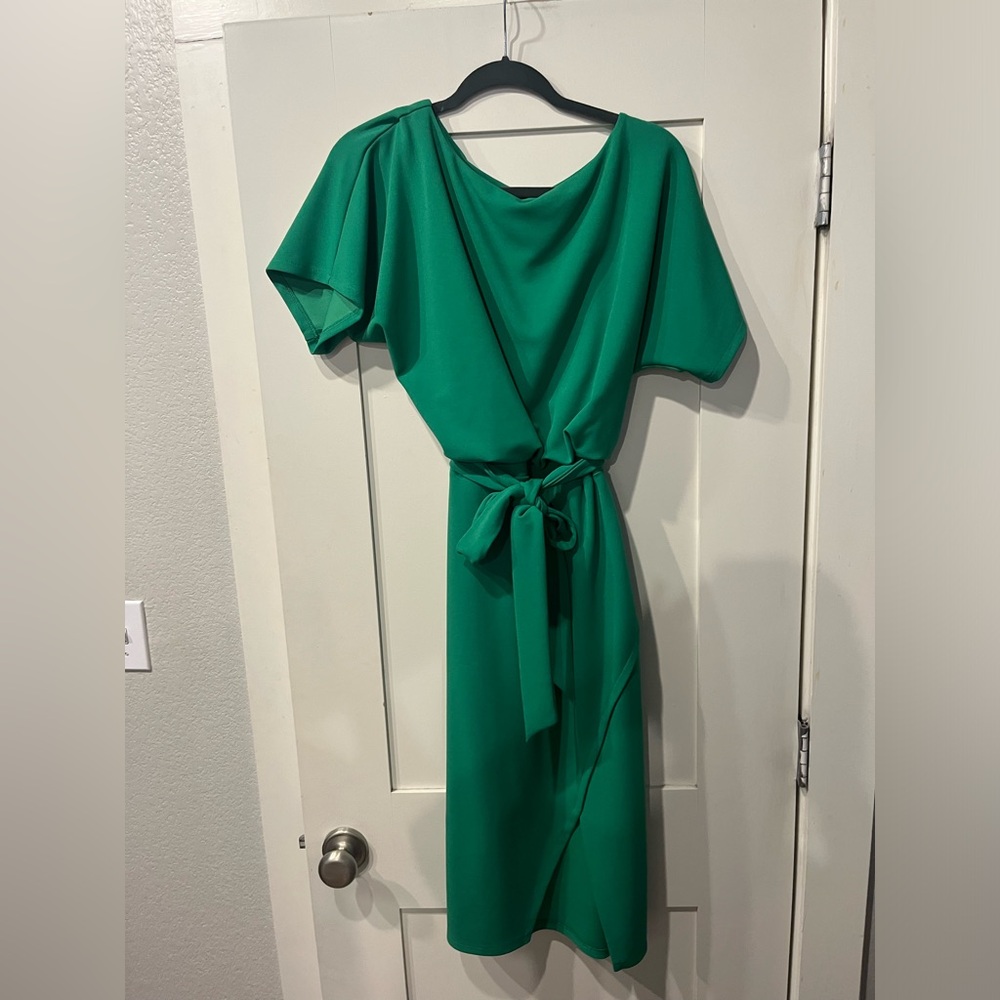 Green work dress
